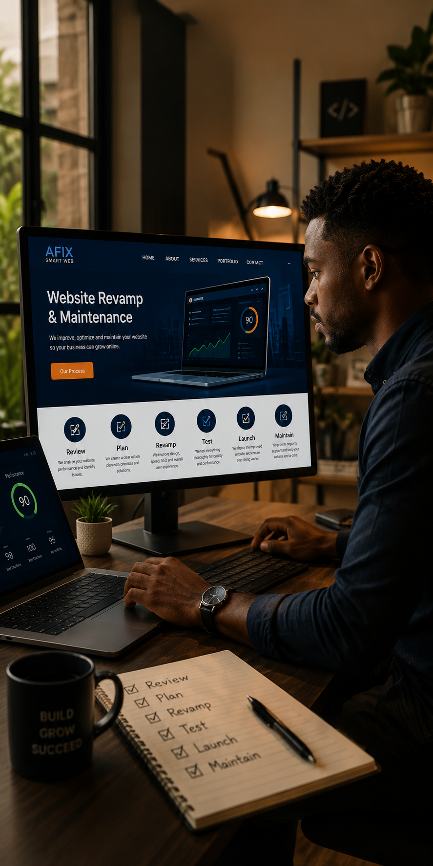 Website revamp and maintenance specialist improving a business website