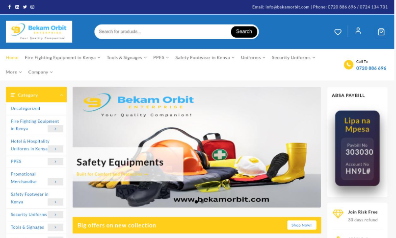 Urbatex Safety Supplies website