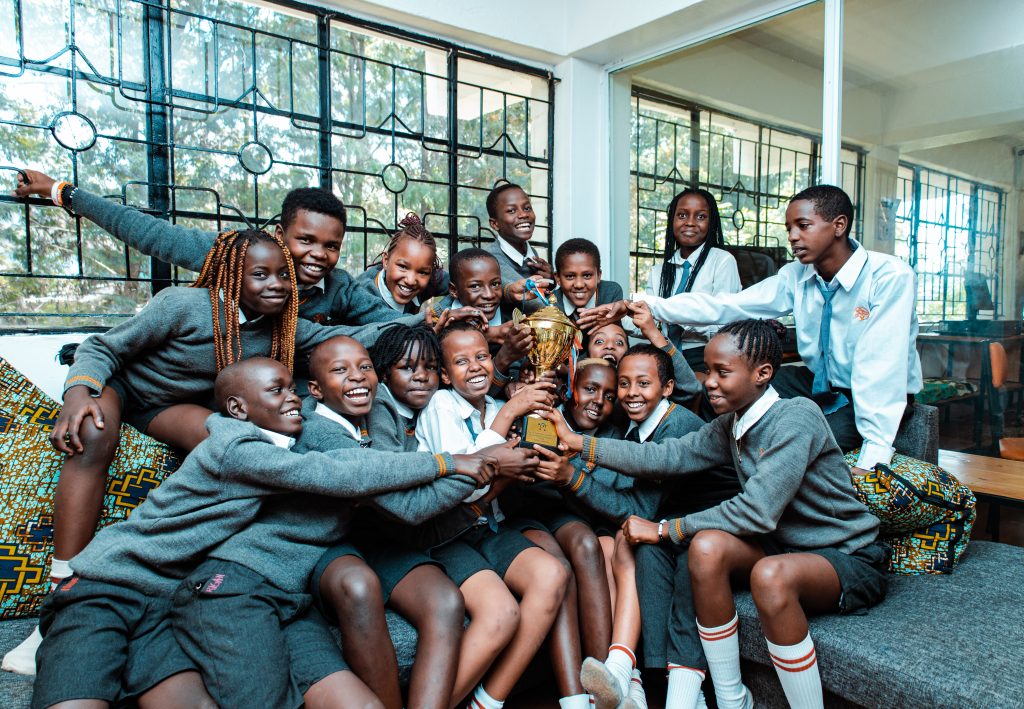 Students learning in an educational institution